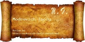 Modrovich Ipoly névjegykártya